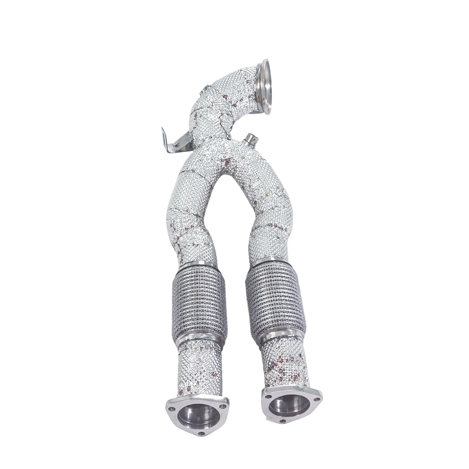 Downpipe tanpa katalis GFC untuk Audi RS3 2.5T 2018, Tanpa pipa katalitik. Downpipe mobil terbuat dari baja tahan karat 304