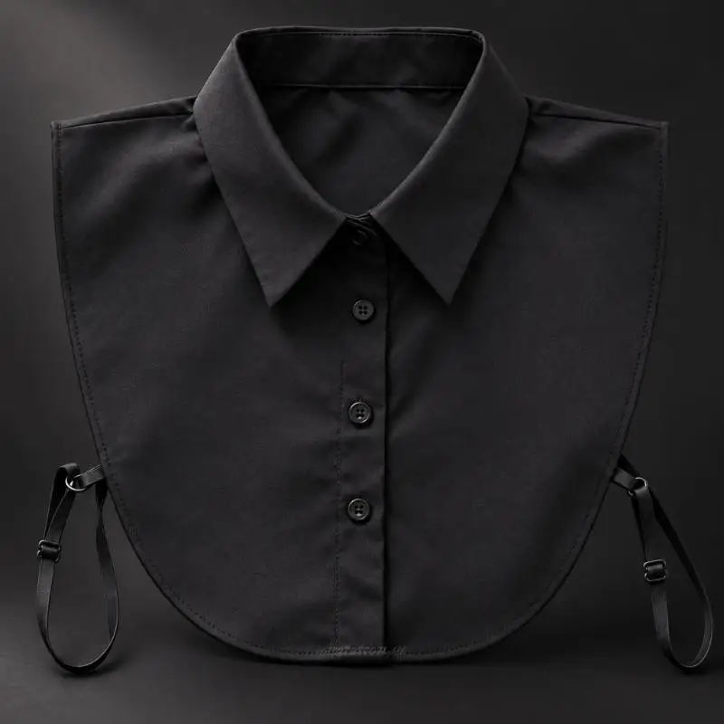 X5XA Women's Shirt Collar Insert with Adjustable Side Straps and Pointed Styling for a Layered Look Without a Full Shirt