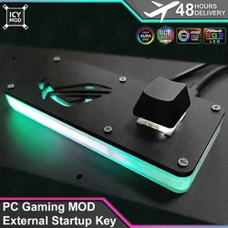 ICYMOD ARGB PC Gaming External Startup Button ROG 5V3pin AURA SYNC Startup Button for CPU Motherboard with DuPont Terminals