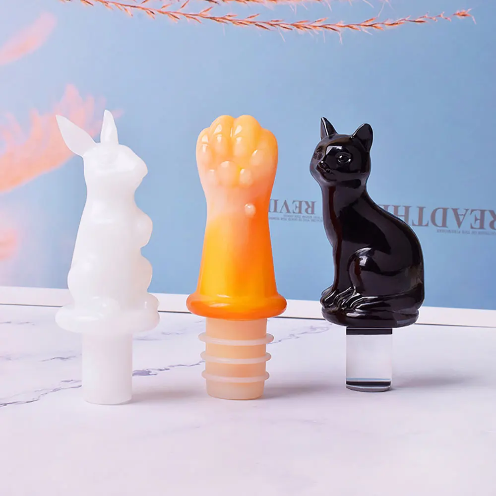 5pcs Animal Shape Silicone Wine Stopper Molds Set