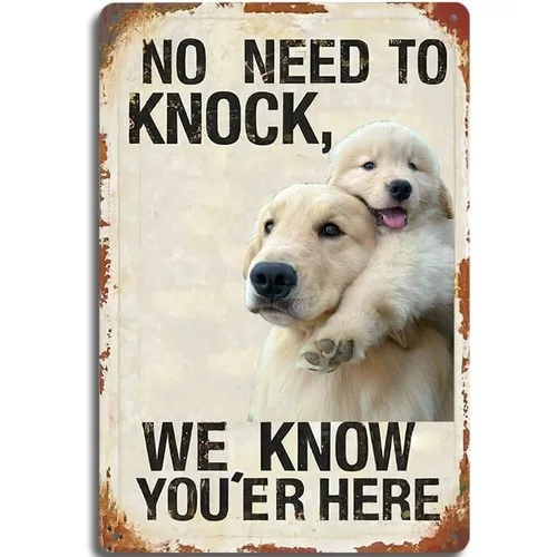 Metal Tin Sign No Need to Knock We Know You;re Here Tin Sign Art Posters In