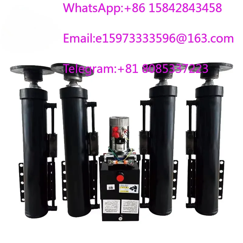 Telescopic Hydraulic Cylinder RV Four Support Flange Legs Two-Way Auto Leveling System Retractable