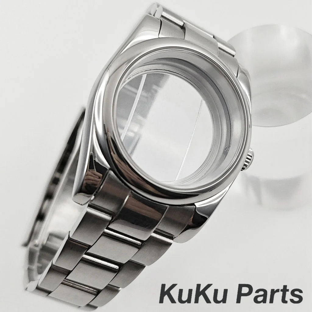 36 ミリメートル/40 ミリメートルポリッシュ防水サファイアクリスタル時計ケース NH34 NH35 NH36 NH38 NH39 NH70 ETA2824 ムーブメントオイスターストラップ