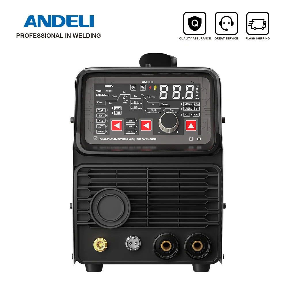 インバーターANDELI-TIG/TIG-250PE V DC,アルミニウム溶接機,igbt,電力220mm