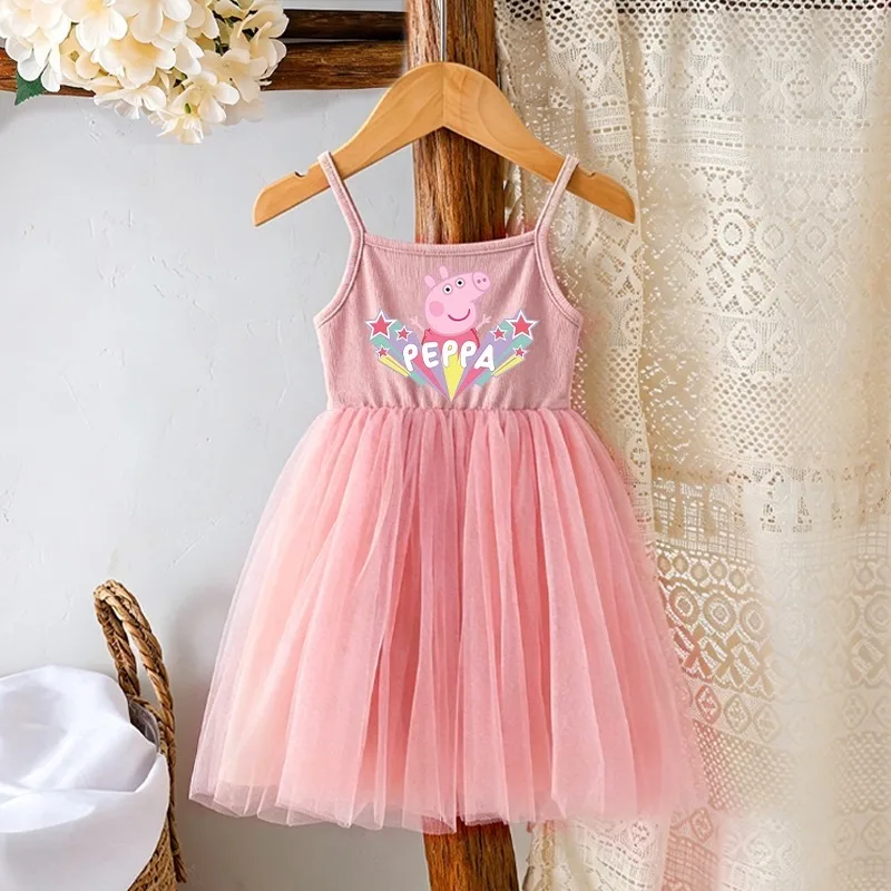 Vestido de Princesa Peppa Pig para Niñas, Falda de Hilo Linda, Vestidos de Verano para Niñas, Vestido de Moda, Ropa Infantil, Regalo de Cumpleaños, Gran Venta