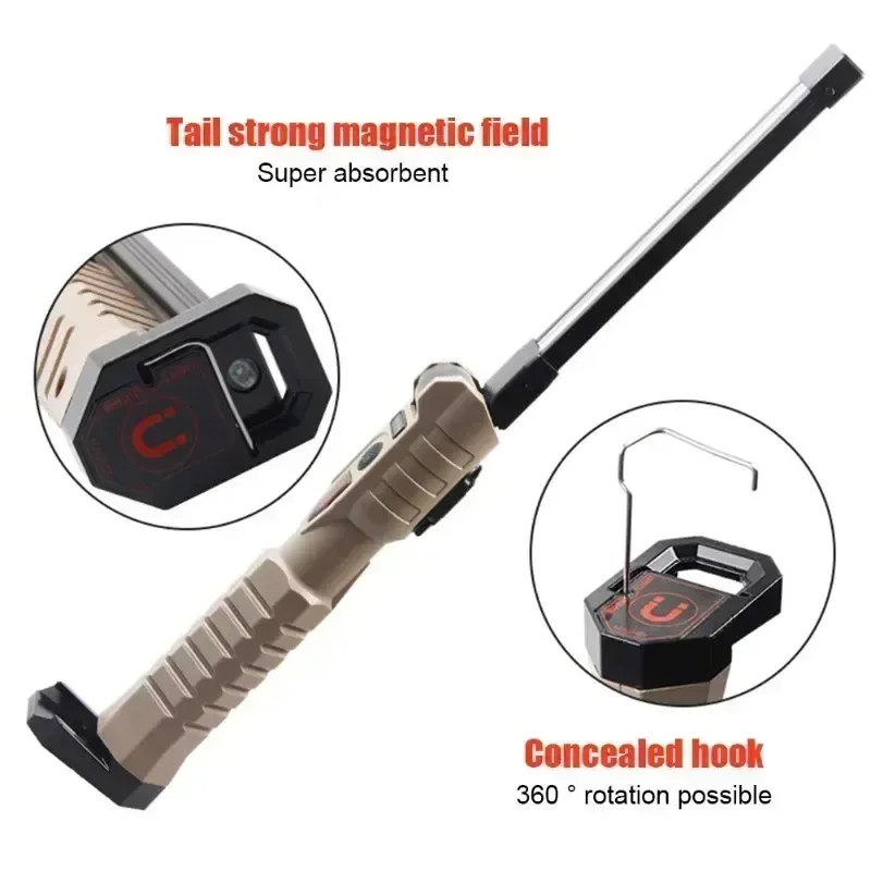 

C5 Folding COB XPE LED Work Light Handheld Flashlight Built-in Battery Lamp Torch Emergency Car Inspection Lamp Red SOS Strobe