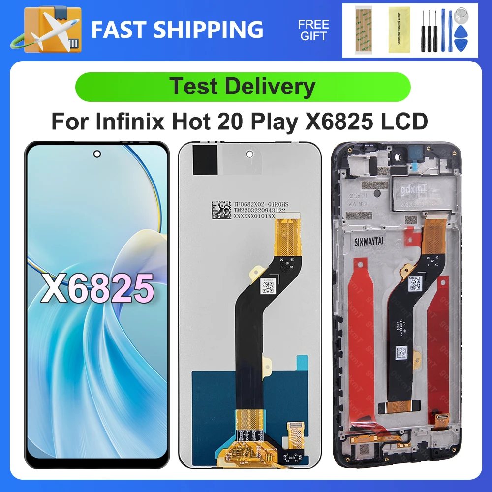 

Для Infinix Hot 20 Play 6,82 ''для Hot20 Play X6825 ЖК-дисплей с дигитайзером сенсорного экрана в сборе, замена