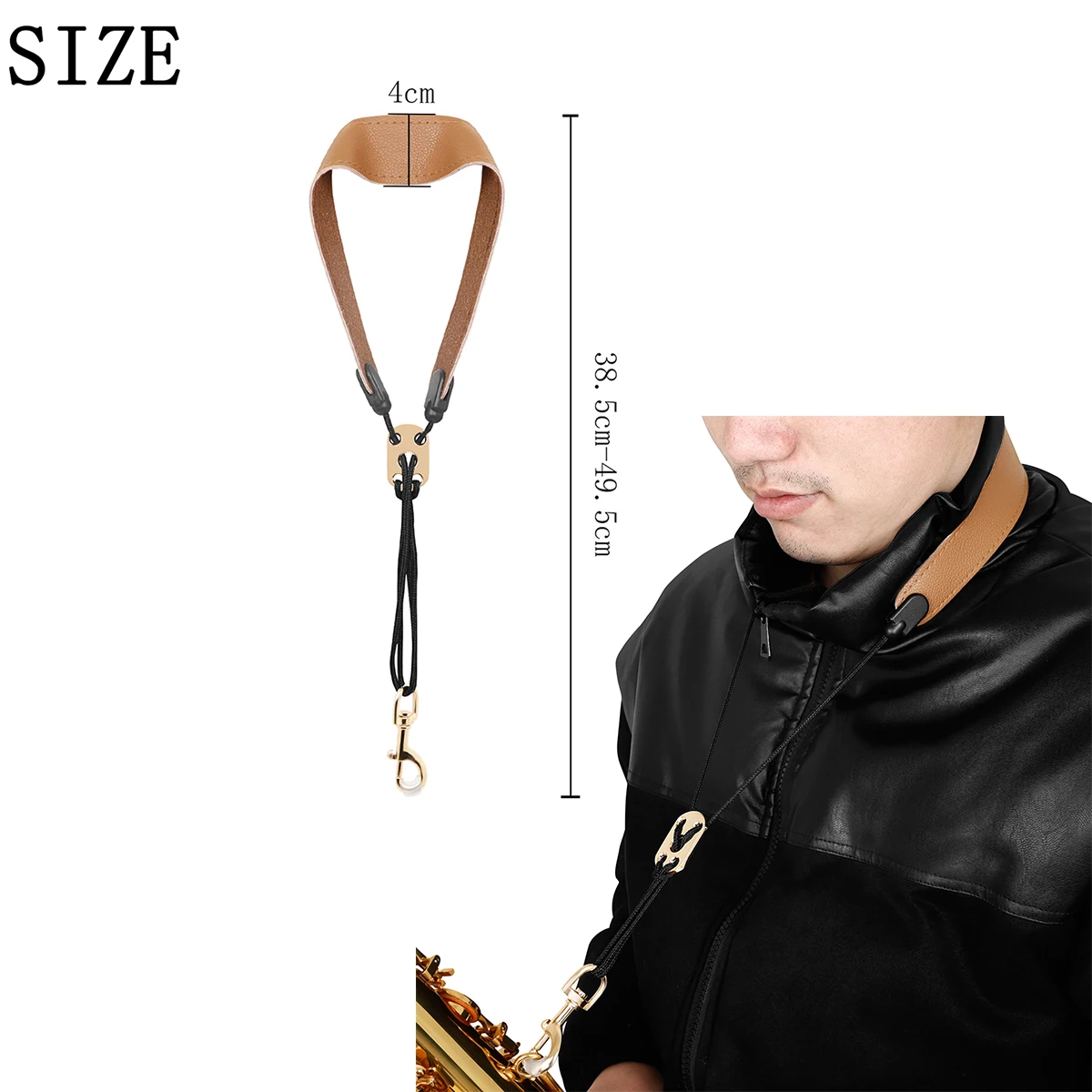 SLADE Saxophone Strap Saxophone Lanyard Neck Strap Protection Neck Sax Double Shoulder Strap Neck for Soprano Tenor Alto