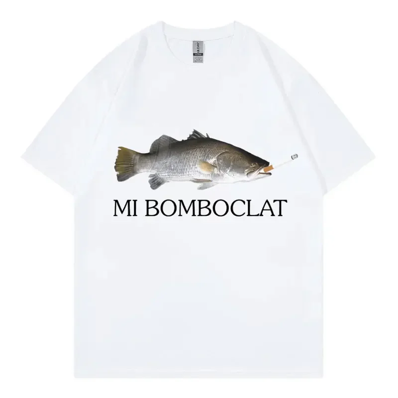 

Funny Bomboclat Fish Meme T-shirt High Street Fashion Trend Y2k Short Sleeve T-shirts Women Harajuku Vintage Style T Shirts Tops