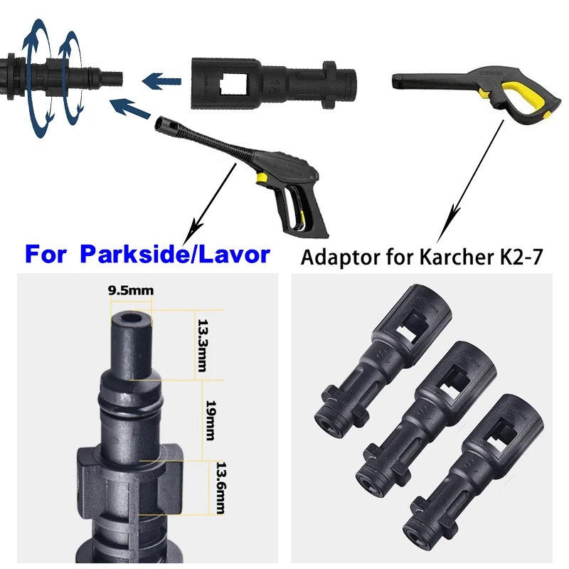 For Karcher K2 K5 K7/Parkside/Lavor pressure washer Cleaning brush for washing machine washing bucket tornado for car cleaning
