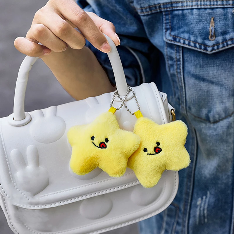 1pc Stelle Sveglie Peluche Bambola Squeak Portachiavi FAI DA TE Soffice Morbido Zaino Borsa Per Auto Ciondolo Pendenti E Ciondoli Per I Bambini Regalo Portachiavi Ciondolo