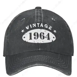 Born In 1964 Vintage 60th Birthday Gift Baseball Cap for Men Women Distressed Washed Trucker Hats 60 Years Old People Dad Hat