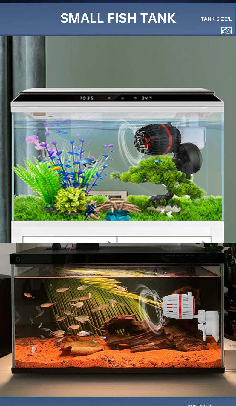 110V-240V fish tank wave pump bottom blow ultra-quiet small variable frequency circulation pump fecal blower sea tank flow pump