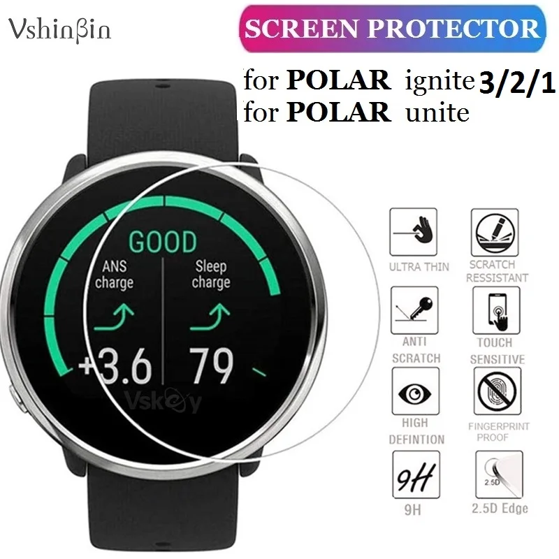 5PCS Screen Protector for Polar Ignite 3 / Ignite 2 / Unite Smart Watch Tempered Glass Scratch Resistant Protective Film