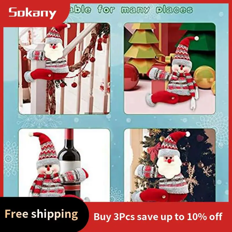 A59E-مجموعة من 2 رباط ربطة عنق بإبزيم ستارة عيد الميلاد، ربطة عنق لطيفة على شكل رجل ثلج سانتا، ديكور عطلة عيد الميلاد للمنزل Du