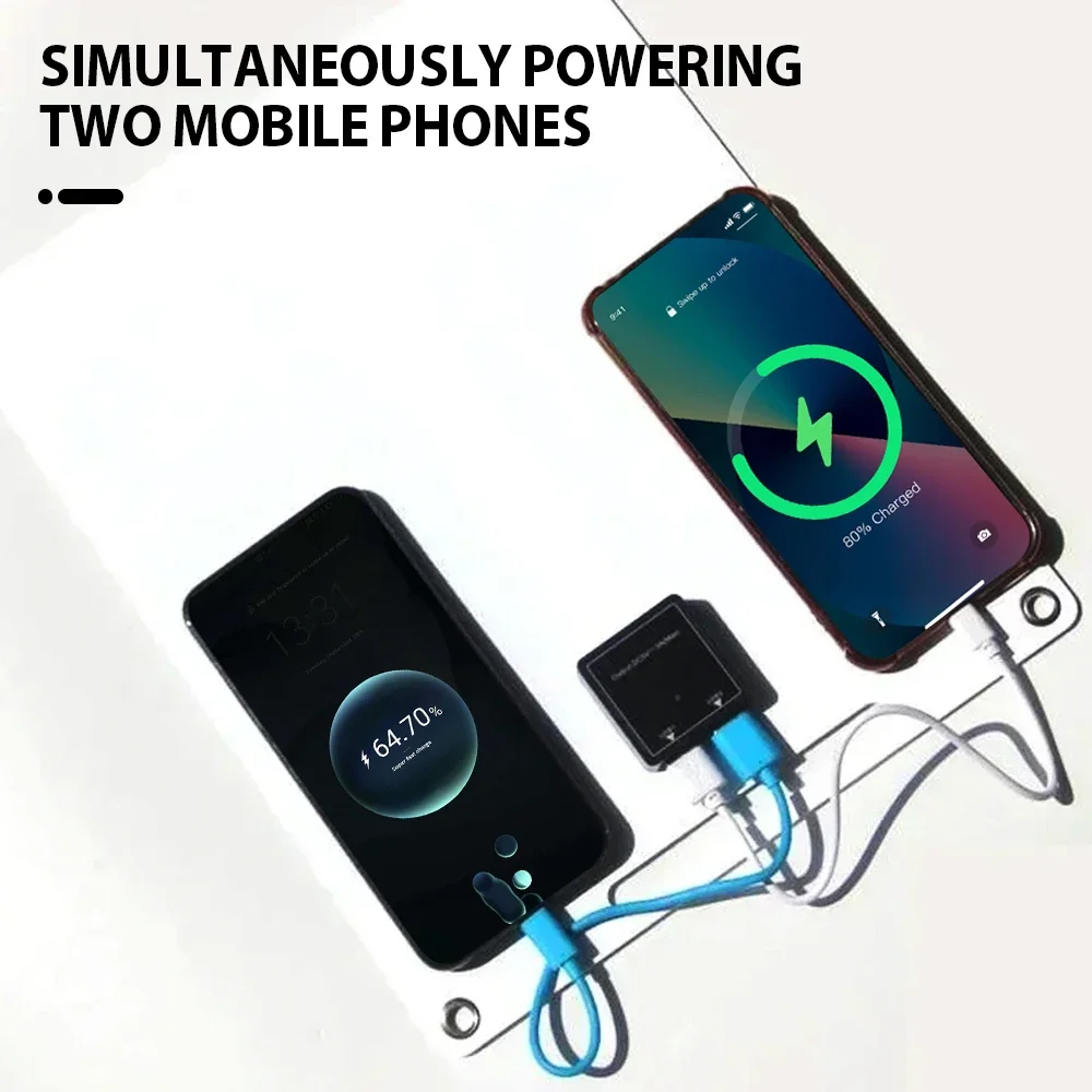 شاحن لوحة طاقة شمسية محمول سريع 100 وات، طاقة شمسية عالية الكفاءة مع منفذي USB مقاوم للماء للمغامرات الخارجية للهاتف #4