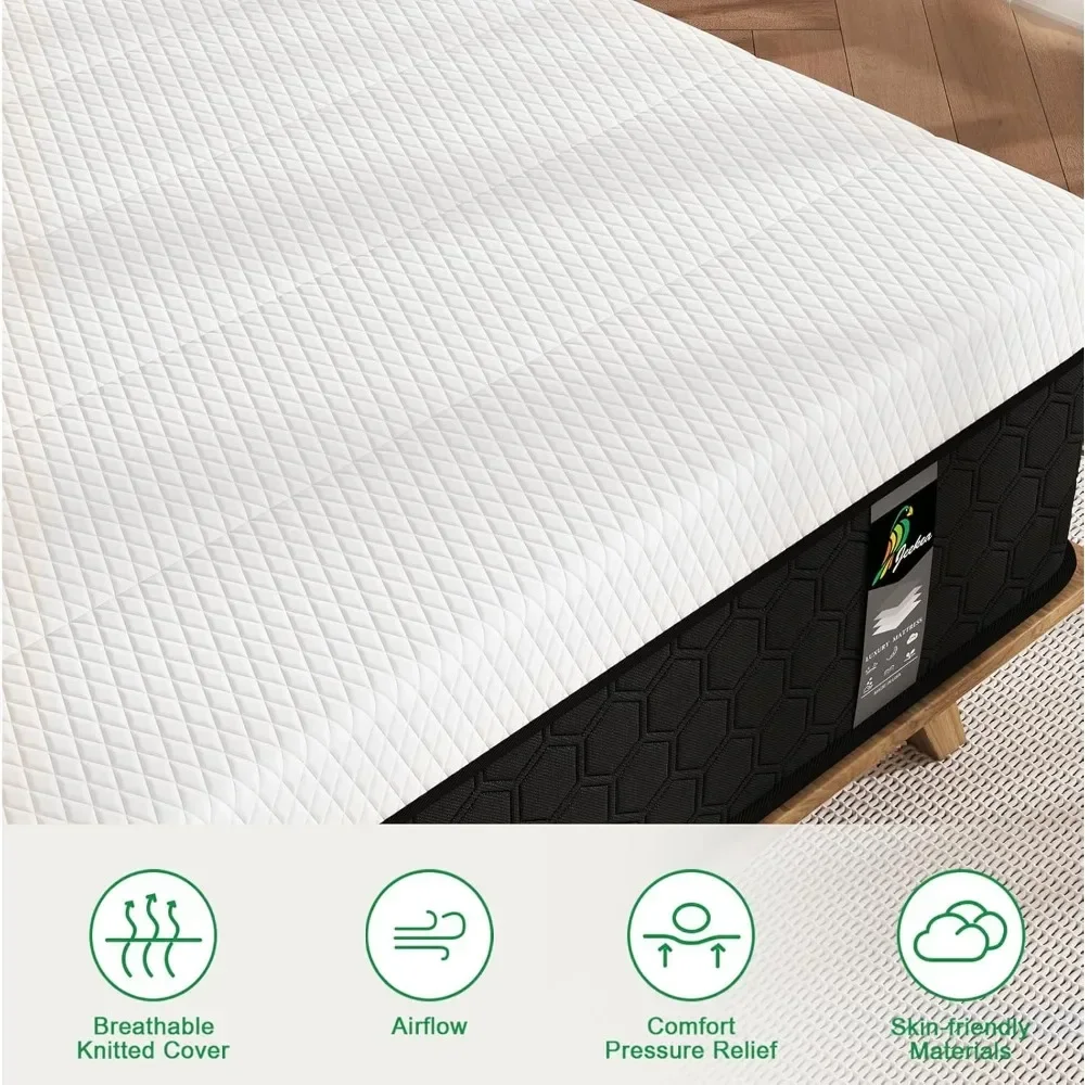 Mattress in a Box - 10 Inch Memory Foam Mattress Bed - Hybrid Mattress Full for Back Pain Relief