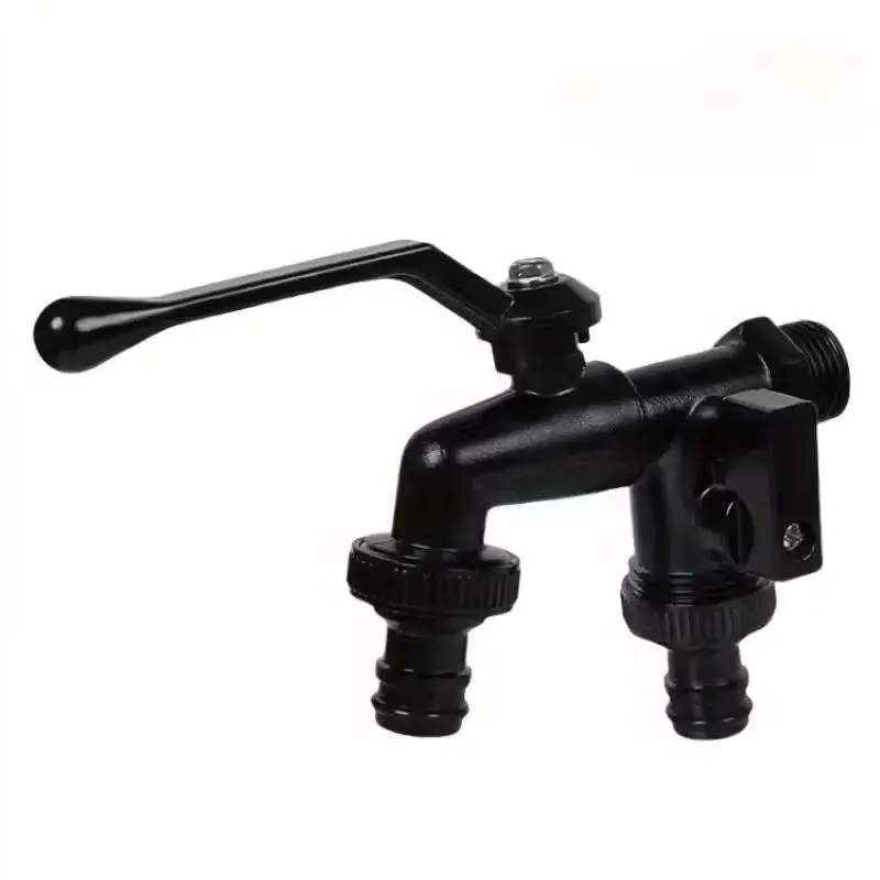 

1PCS Outdoor Garden Brass Water Faucet Tap Anti-Freeze Bibcocks with Hose Connector Dual Outlet for Washing Machine