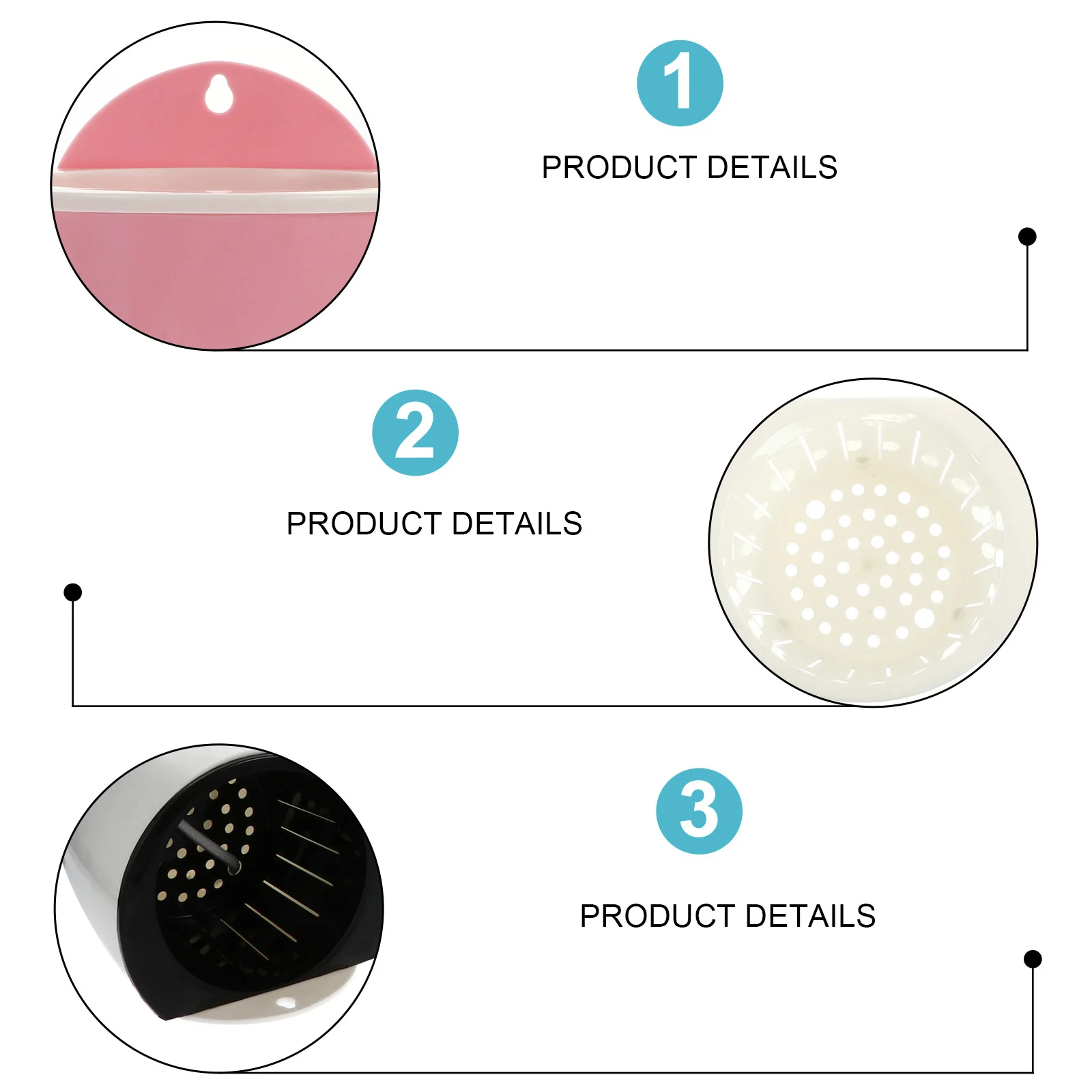 

5 pcs Wall-Mounted Plastic Flower Pot Creative Hanging Planter For Home Garden Office Decor Self-Absorbent Planters