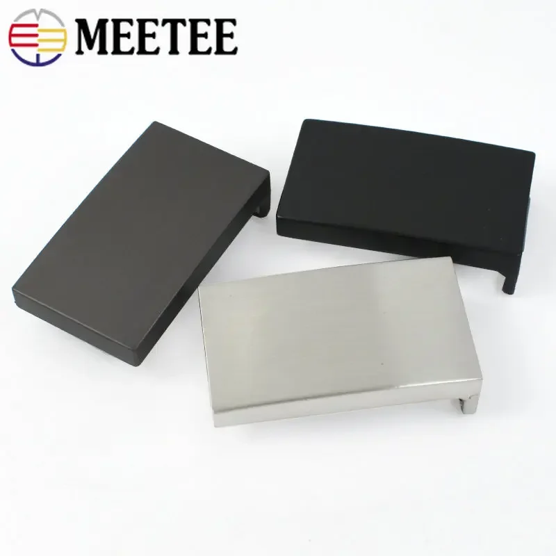 Meetee 1pc/2pcs 30mm Men\'s Metal Belt Buckles Alloy Smooth Buckle Clip-on Trousers Belts Head DIY Leather Crafts Replacement