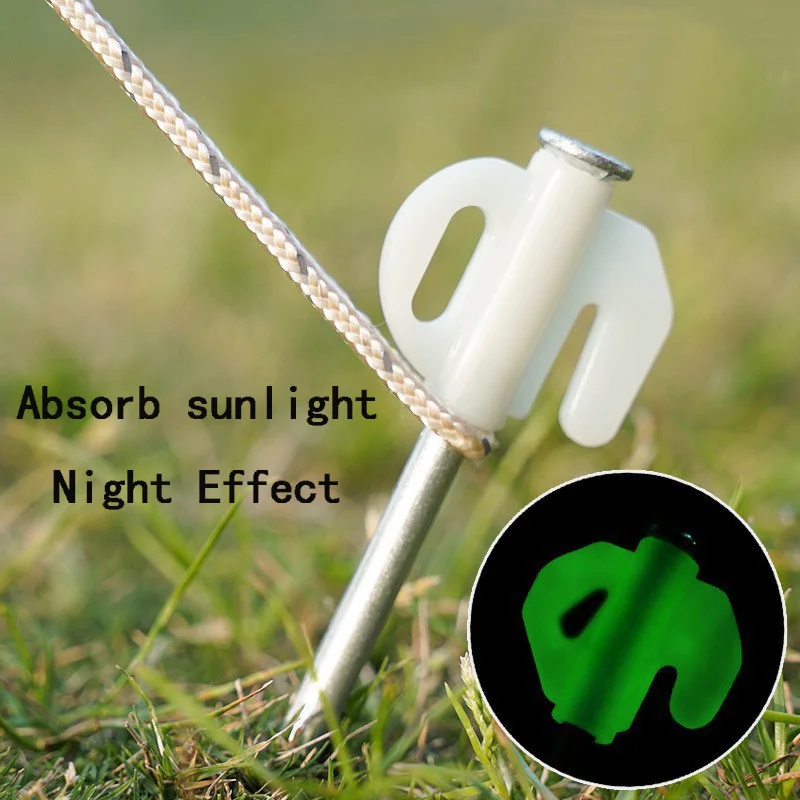 Quality Tent Nail 6Pcs Noctilucent Spikes With Hook Camping Tent Pegs Spikes For Hammock Camping Garden Awning Canopy Ground Na