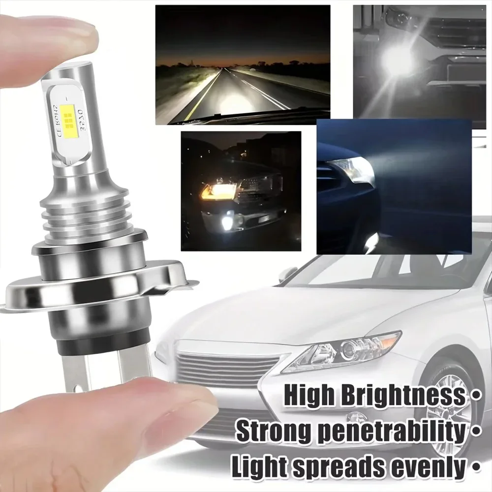 

4Pcs LED H4 H7 LED Bulb 1:1 Mini Size Head Lamp Wireless 20000LM CSP LED Chips Car Headlight Bulb Yellow White Blue12V 24V