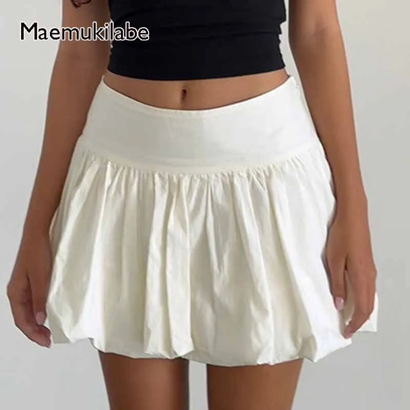 

Maemukilabe Kawaii Puff Ball Mini Skirts Cutest Vintage Pleated Skirt Fairycore Retro Grunge Y2K Short Skirts Korean Streetwear