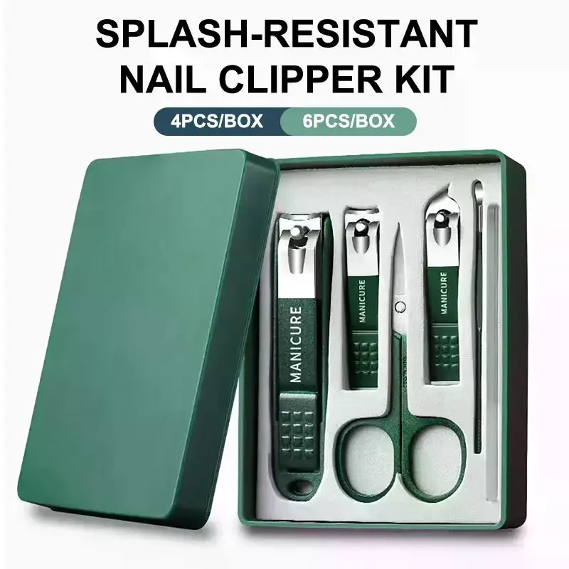 Complete 4/6PCS Nail Care Kit Stainless Steel Clippers and Pedicure Tools for Home and Professional Use
