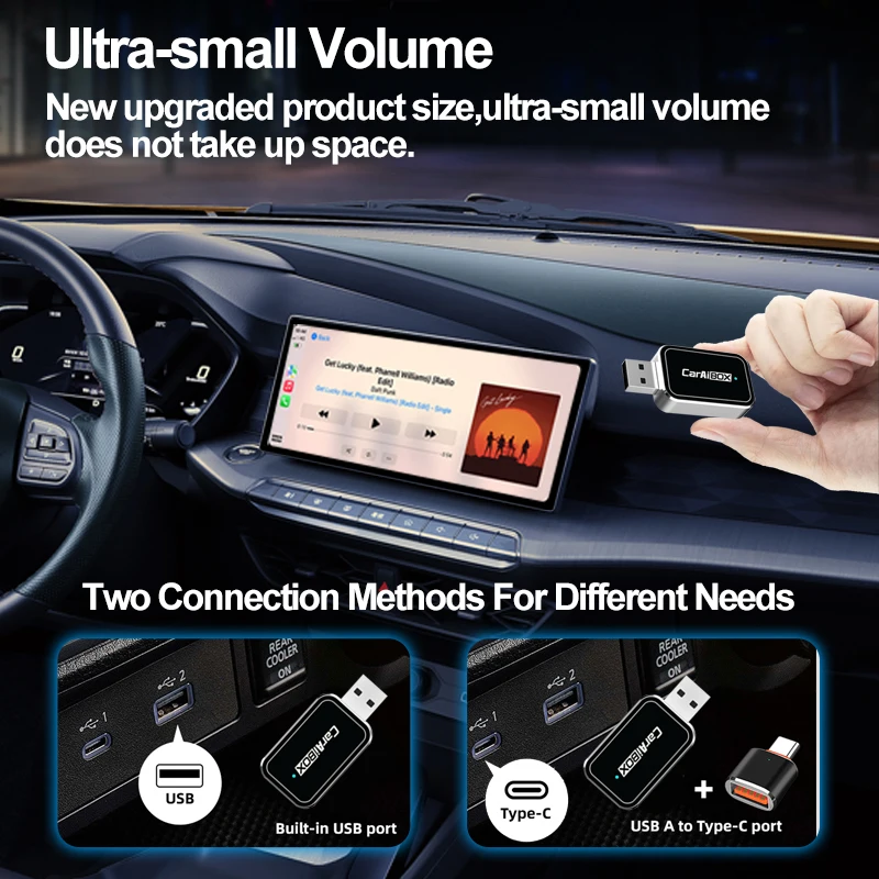 UHULAMB EC09 Mini Carplay Android Auto Verkabelt Zu Drahtlose Auto Spielen Box Adapter Smart Ai Box Bluetooth WiFi Spotify Connect