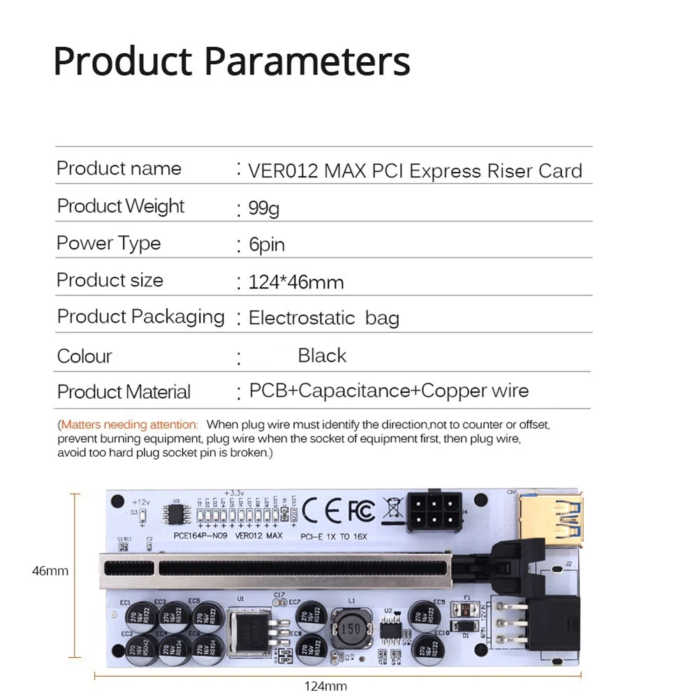 VER012 MAX USB 3.0 PCI-E X1 to X16 Extender Riser Express Cable Riser for Video Card PCI-E Riser Card for Mining