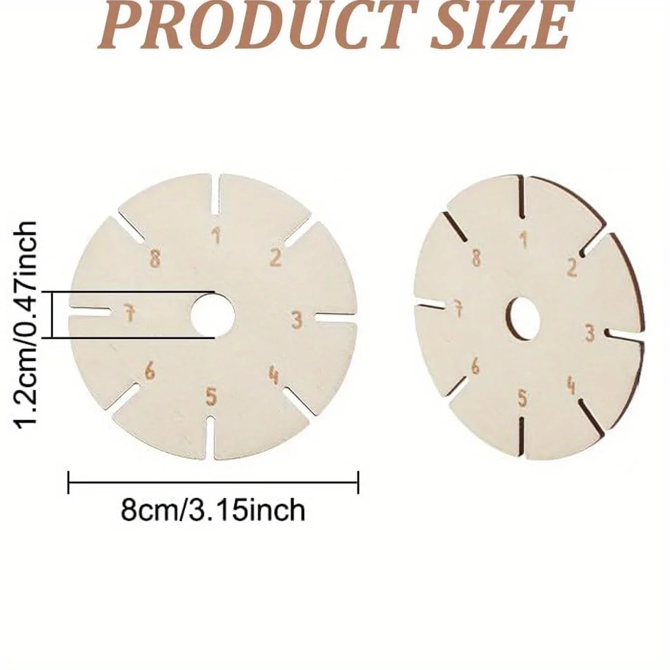 New Design Wooden Round Bracelet Knitting Kumihimo Disc Tray Braided Rope Knot Knitting Weaving Jewelry Desgin Board view 6