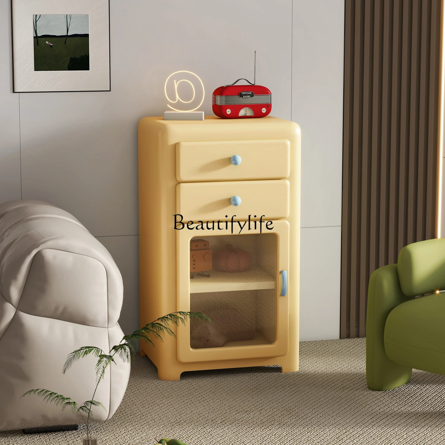 

Cream style living room entrance display small cabinet creative storage cabinet