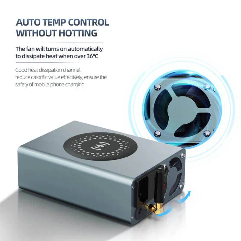 شحن سريع ذكي لسطح المكتب Aixun DP20 يدعم الشحن اللاسلكي للهواتف المحمولة، مع أقصى قوة شحن بقدرة 15 وات. #3