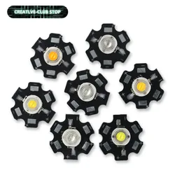 10 pz 1W 3W LED perline spettro completo bianco caldo bianco verde blu rosso 20mm stella nera PCB dissipatore di calore substrato di alluminio luci fai da te