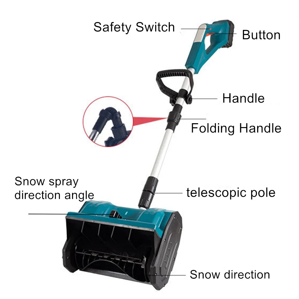 New Winter Brushless Electric Snowplow Lithium Electric Snow Sweeper Cordless Snow Shovel courtyard Street For Makita Battery