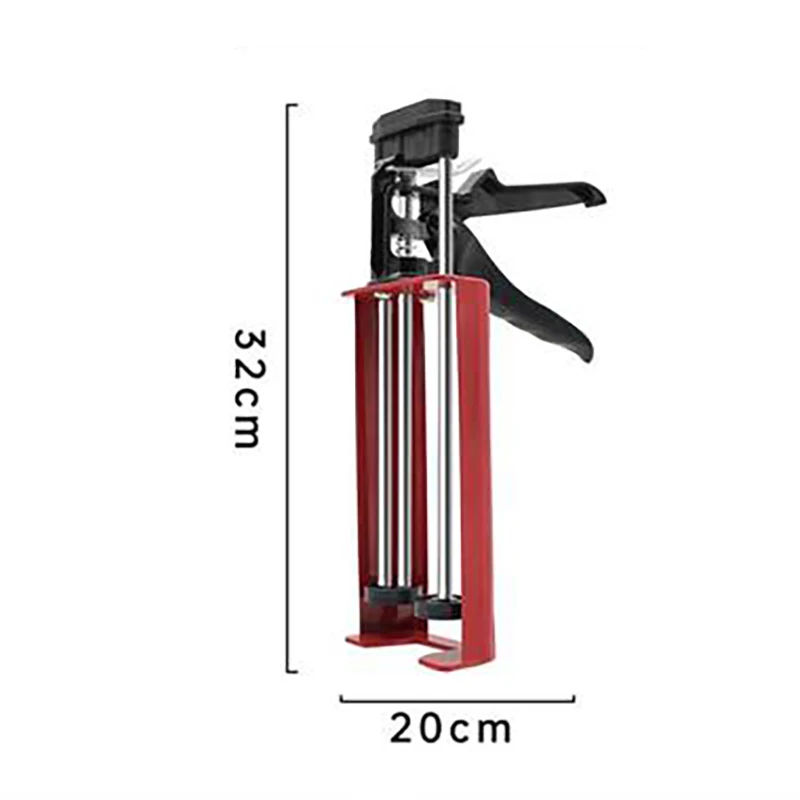 Pistola de cartucho de doble componente de acero de 400ml, aplicador Manual hidráulico, pistola de calafateo para costura de azulejos de cerámica,