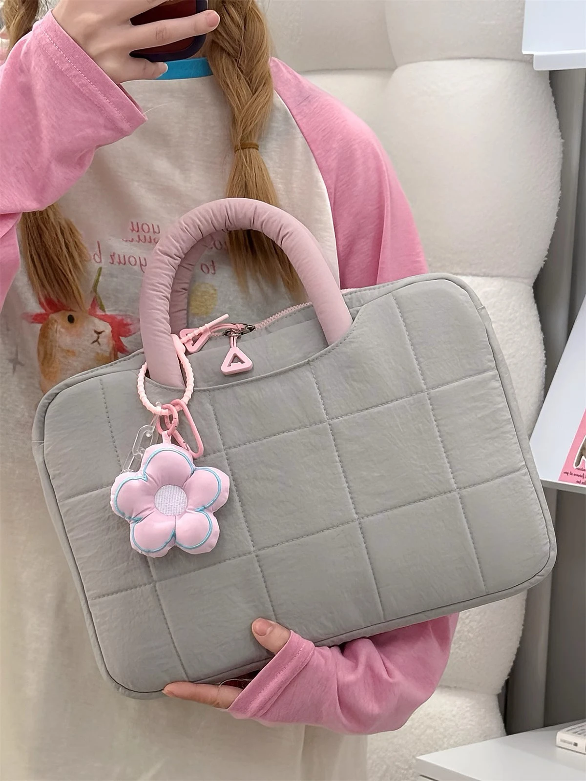 Bolsa fofa para laptop de 13 a 14 polegadas para mulheres, capa para laptop para iPad Pro 12.9 MacBook Pro 14 polegadas MacBook Air 13 polegadas Bolsa para tablet