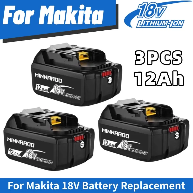 

【БЫСТРАЯ ДОСТАВКА DHL】 Аккумулятор 18 В 12 Ач/8 Ач для Makita BL1850B BL1850 BL1860 BL1840 BL1830B BL1815 Сменный литиевый аккумулятор