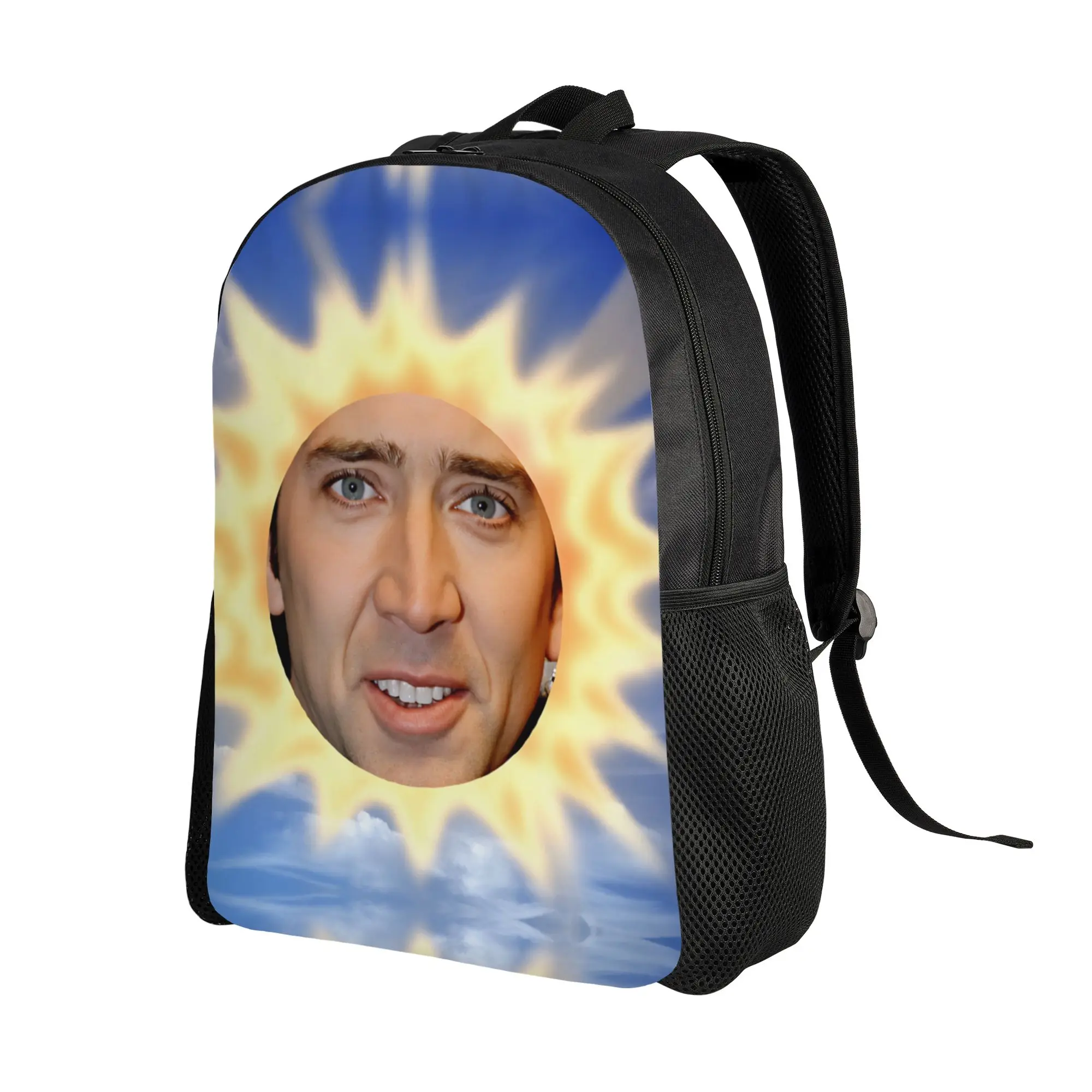 Nicholas cage Sun Backpack  Student Unisex Polyester Travel Backpacks Large Style High School Bags Rucksack