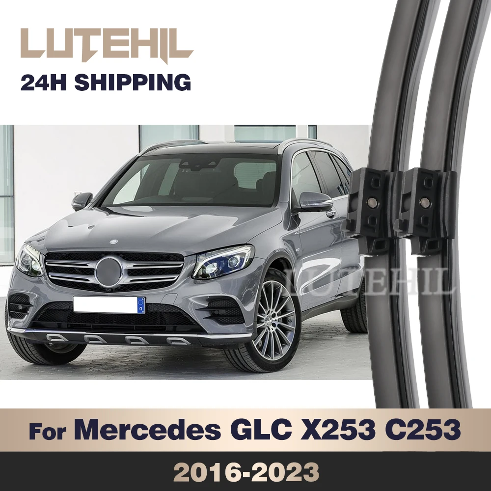 메르세데스-벤츠 GLC X253 C253 2016-2023 2017 2018 2019 와이퍼 전면 와이퍼 블레이드, 앞유리 윈드스크린 윈도우 브러시, 22 인치 + 22 인치