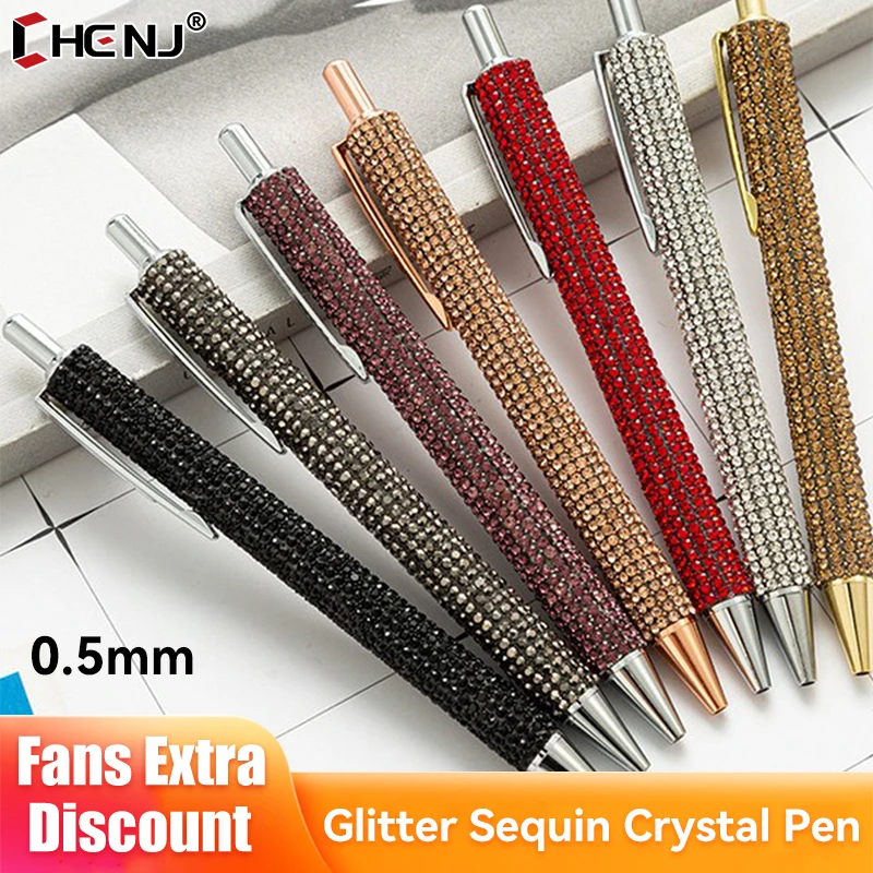Ручка с блестками и кристаллами, 0,5 мм
