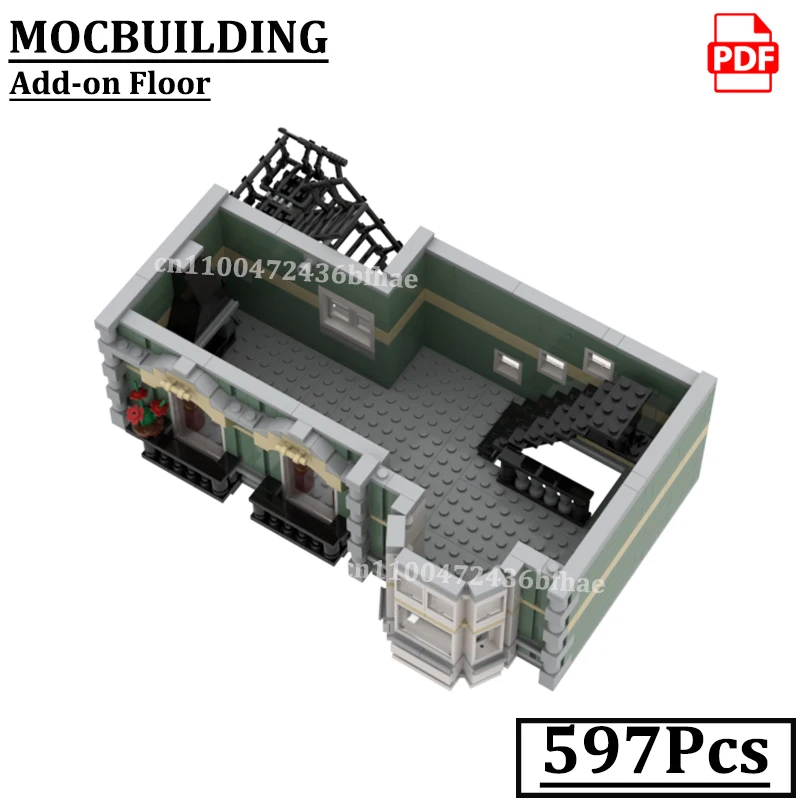 

Дополнительная модель для MOC-10185: строительные блоки MOCBUILDING, здания с дополнительными этажами для городской улицы, конструктор, подарок для детей