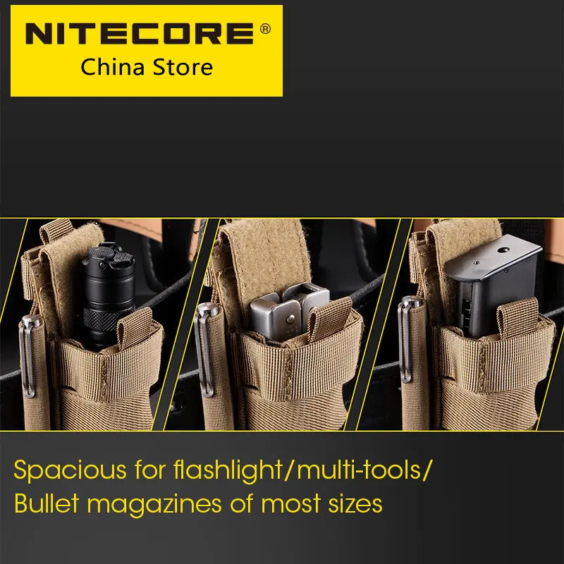 

NITECORE NCP40 NCP30 NH208 Tactical Flashlight Holster Molle Belt Waist Military Pack for Outdoor Hunting Lighting Survival