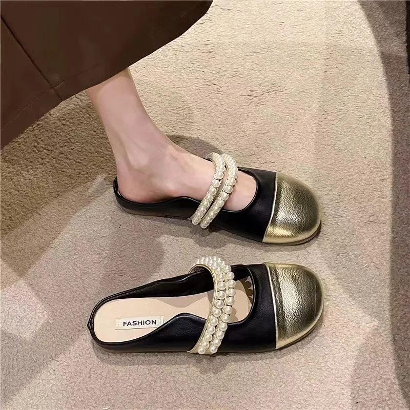 2024 Comfortable Women's Fashion Heelless Lazy Summer Sandals Slippers Flat Shoes Plus Size 35-43