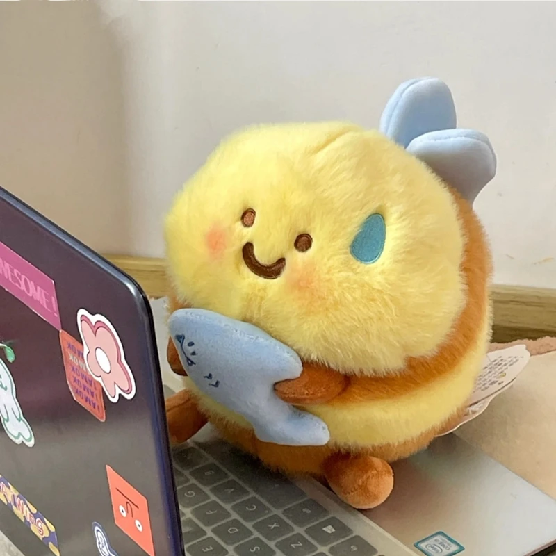 21CM Creatieve Combinatie Bee Shark Knuffel Lelijk en schattig Zweten en scheurbare versie Pop als verjaardag en kerstgif