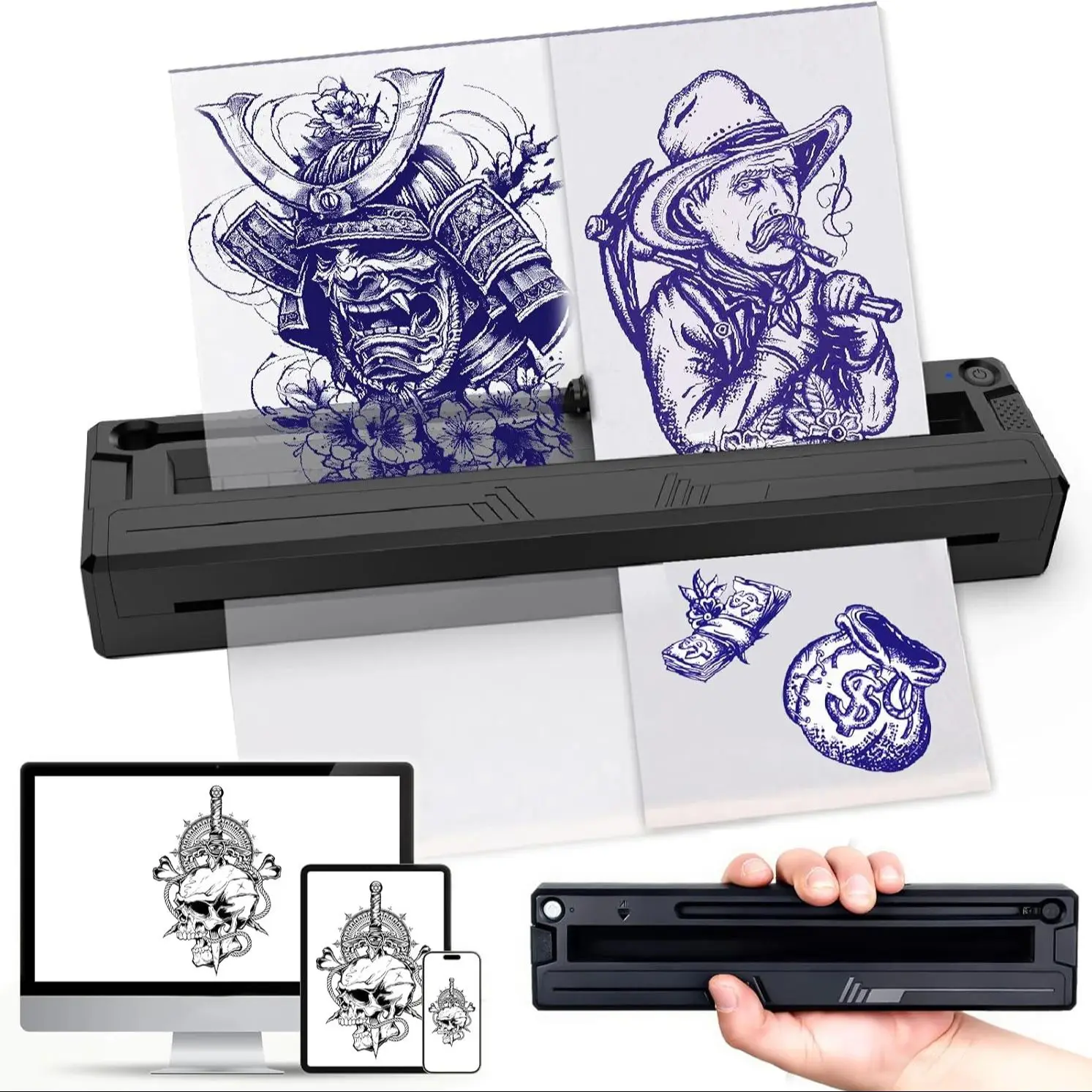 Tattoo stencil printer Draadloze tattoo transfer machine Thermische stencil transfer machine PDF foto tekening afdrukken copier - afbeelding 2