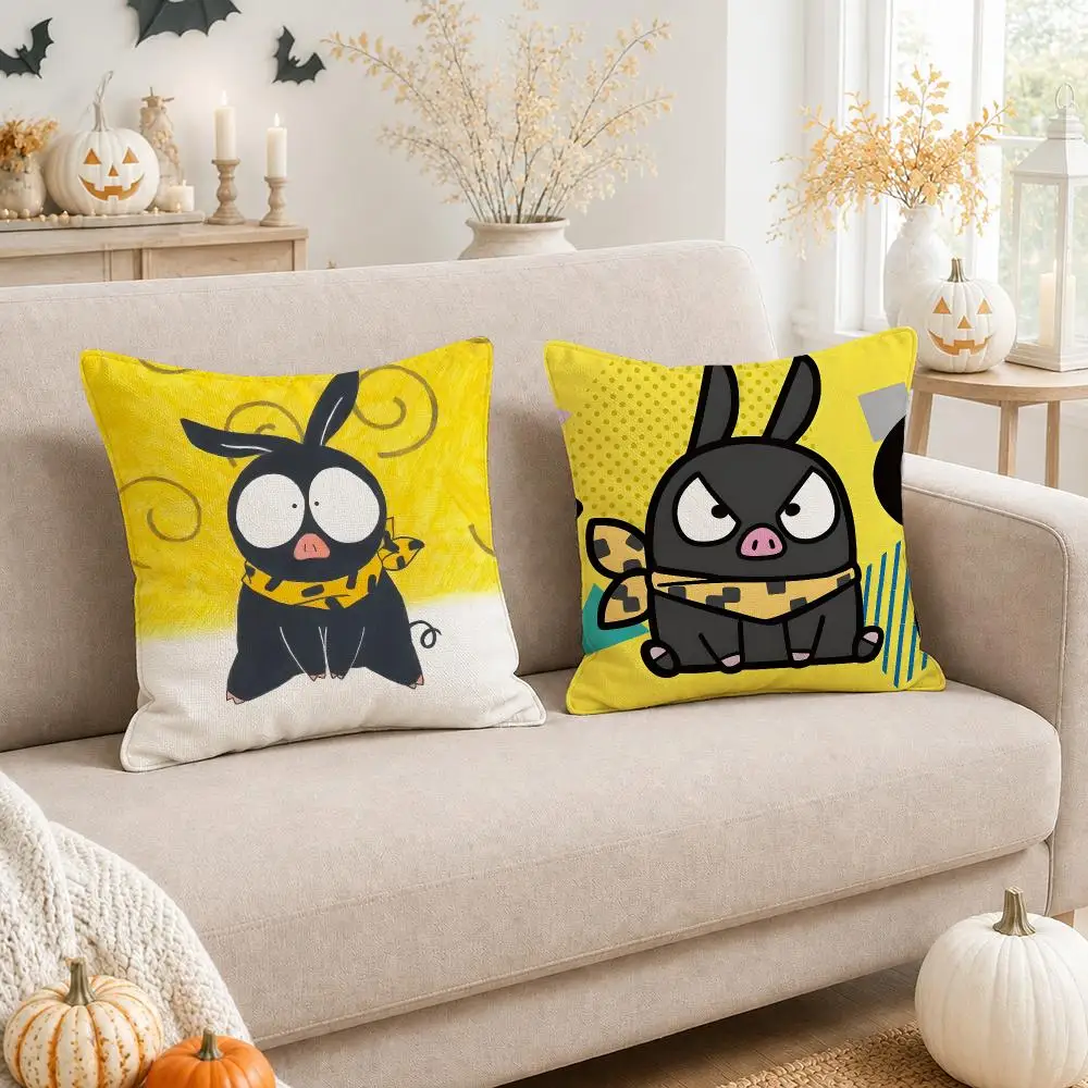 Japanese Anime R-Ranma 12 P Chan Cushion Cover Organic Linen Square Pillow Case Durable Non-Allergenic And Kind To Skin