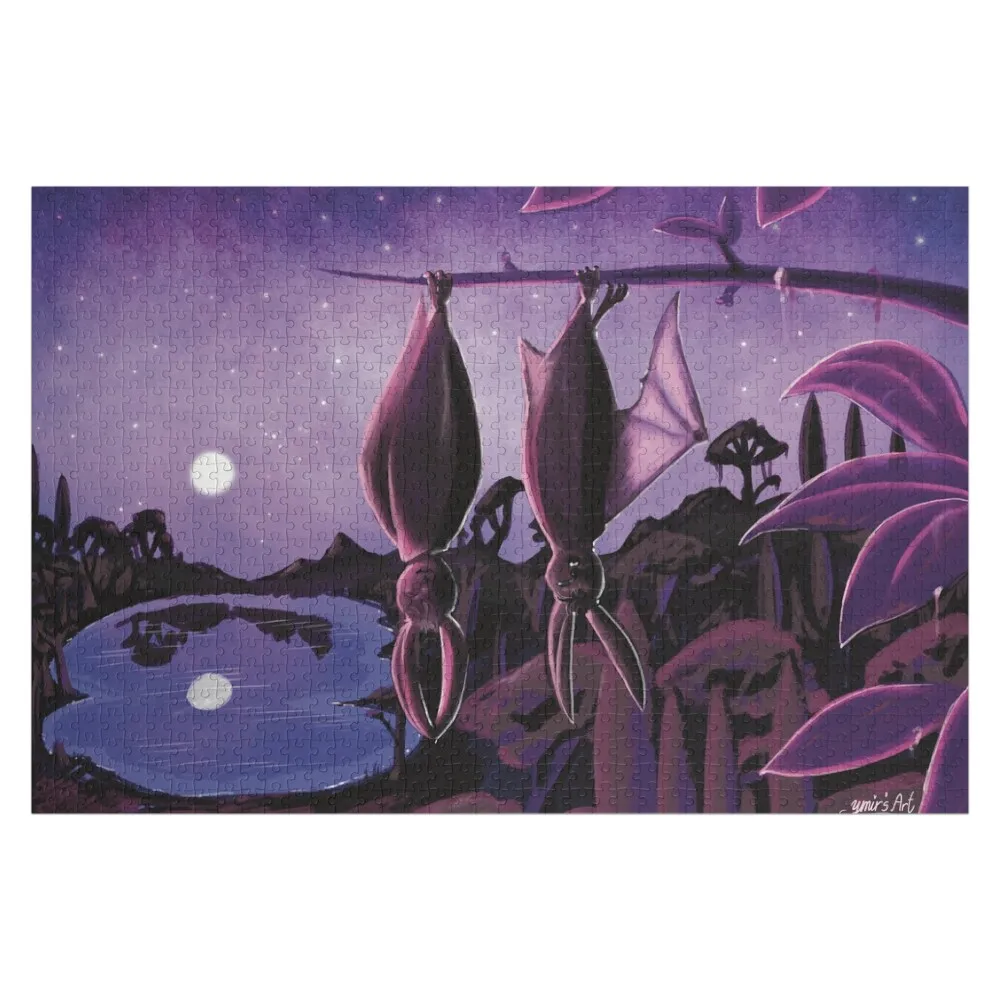 

Деревянный пазл-головоломка «Мама-летучая мышь и детеныш летучей мыши» — персонализированный подарок для детей, игрушка для малышей, декоративная картина, аксессуар для диорамы.