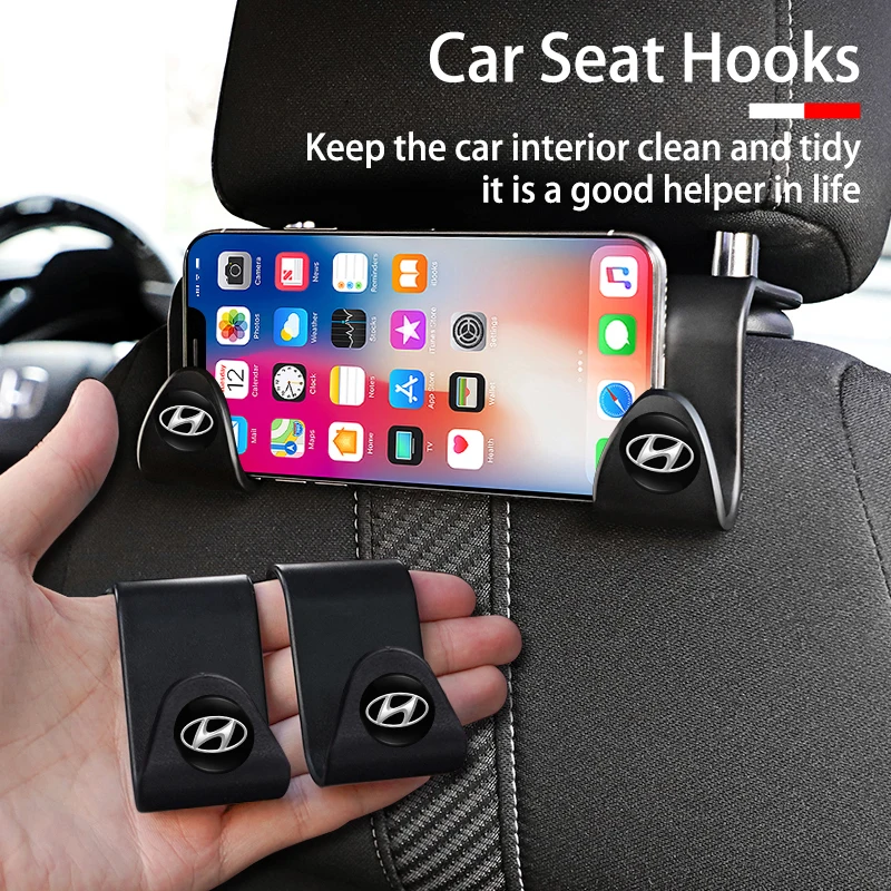 2Pcs Portable Car Seat Back Hooks Accessories For Hyundai Palisade Bayon Tucson Inster NEXO Creta i30 i20 i10 Grandeur IONIQ