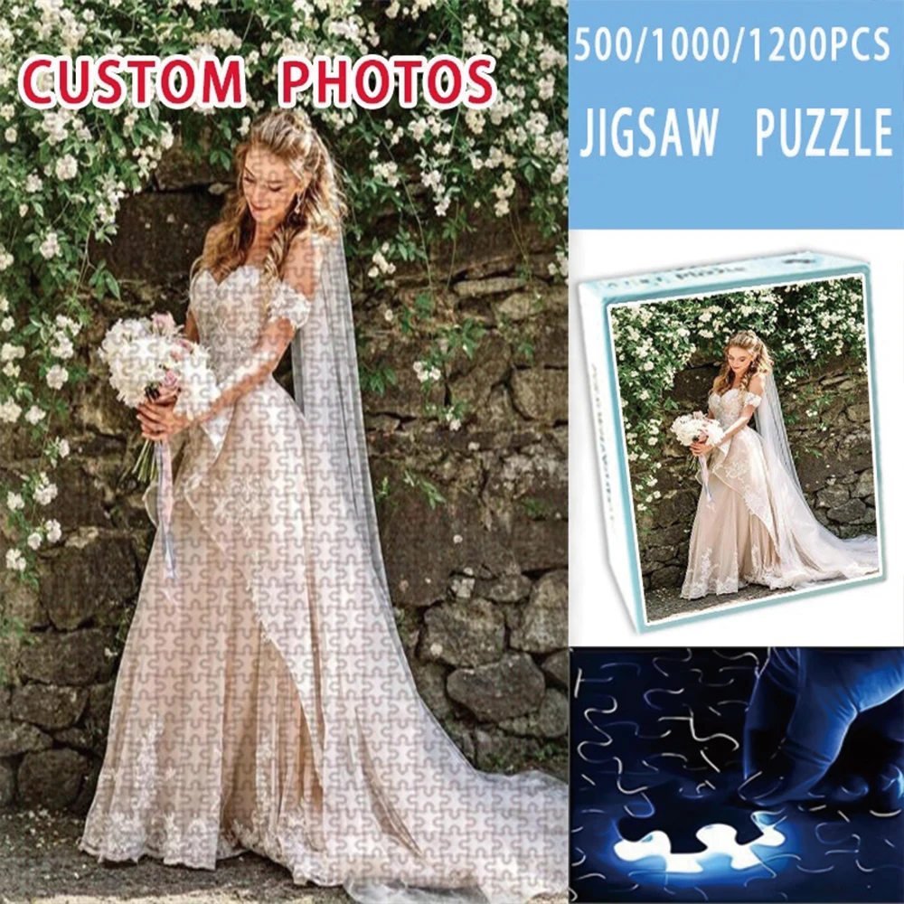 35/300/500/1000pcs Personalized Custom Photo Puzzle Pet Photos Education Puzzle Toy wooden Puzzle